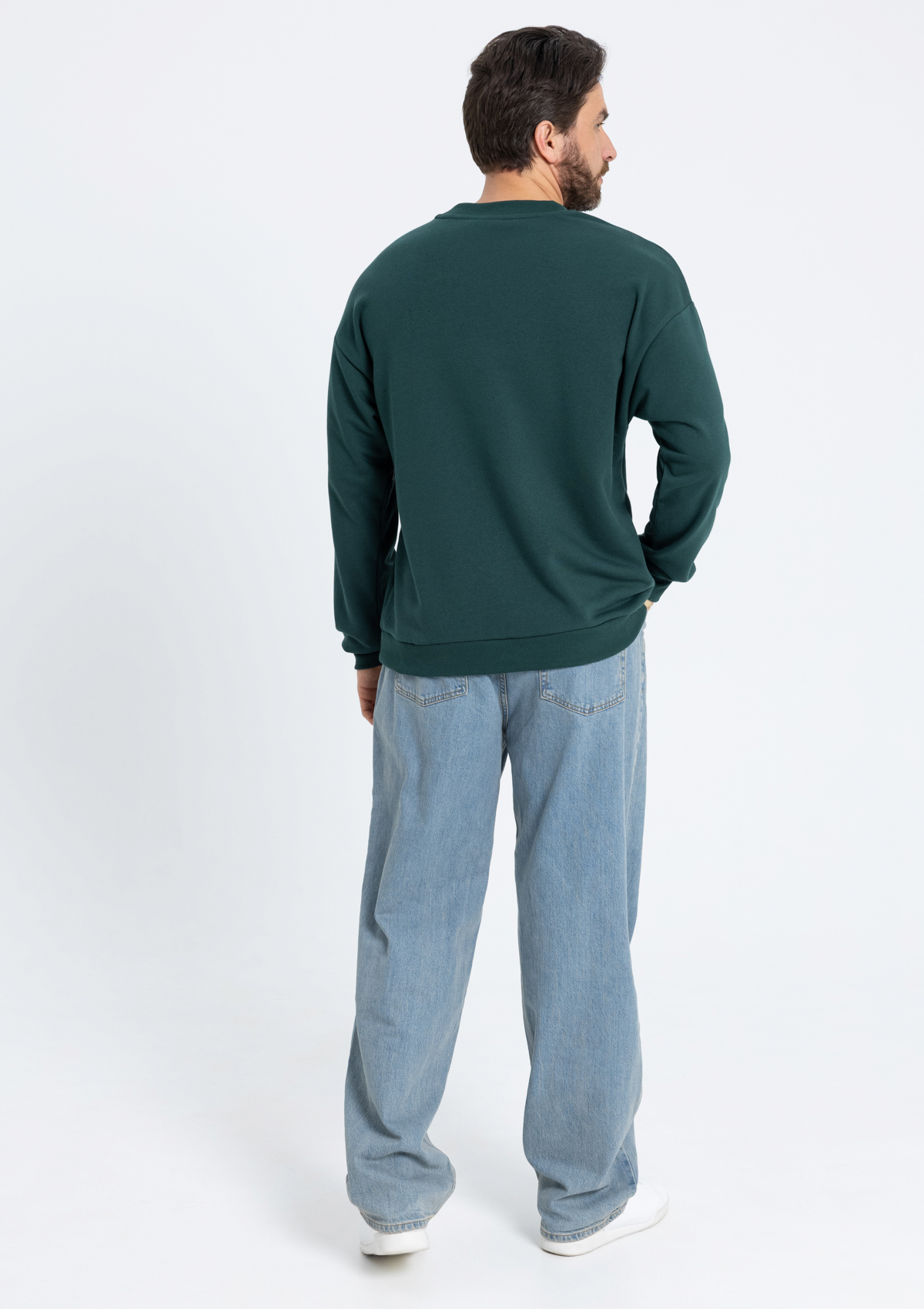 Свитшот унисекс STAN футер без начёса, 350, 96, Тёмно-зелёный,  (130)  (54/XXL)