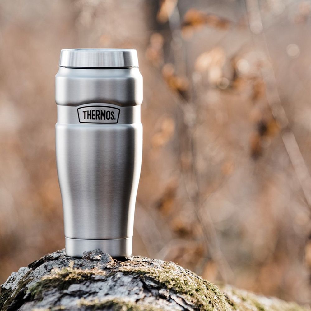 Термокружка King 470 — пример нанесения логотипа (THERMOS) | Print Logo