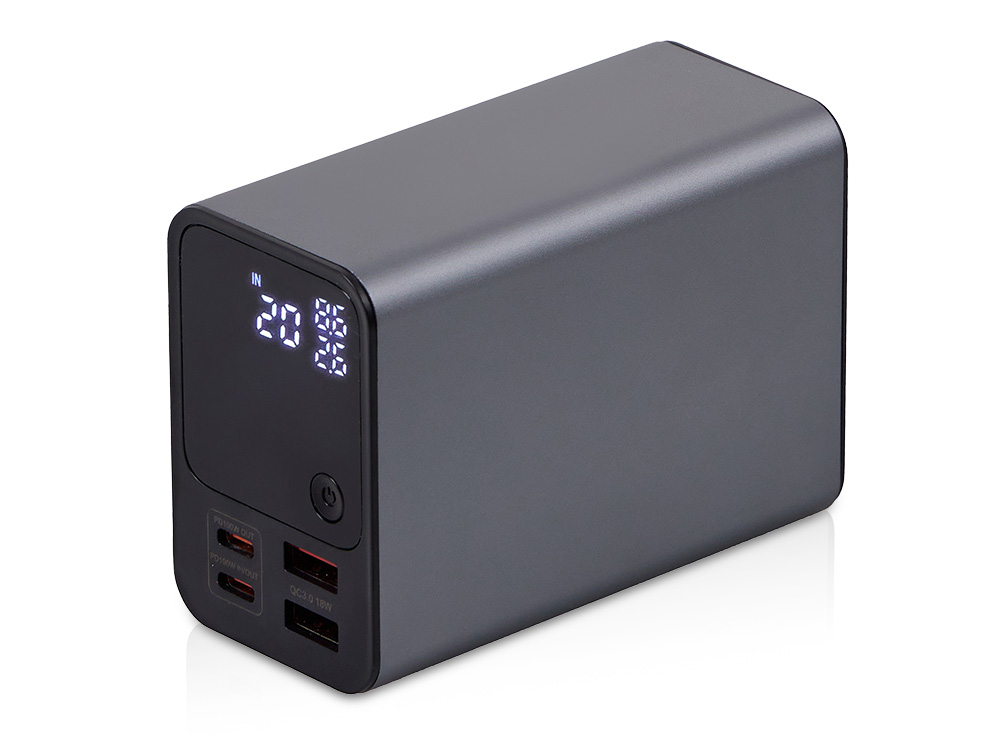 Внешний аккумулятор для ноутбуков EpIQ, 100 Вт, 30000 mAh с логотипом Qjet | Print Logo