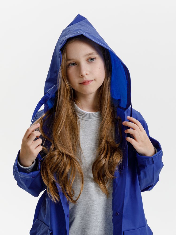 Дождевик детский RainDrop Kids, ярко-синий, 10 лет (рост 130-140)