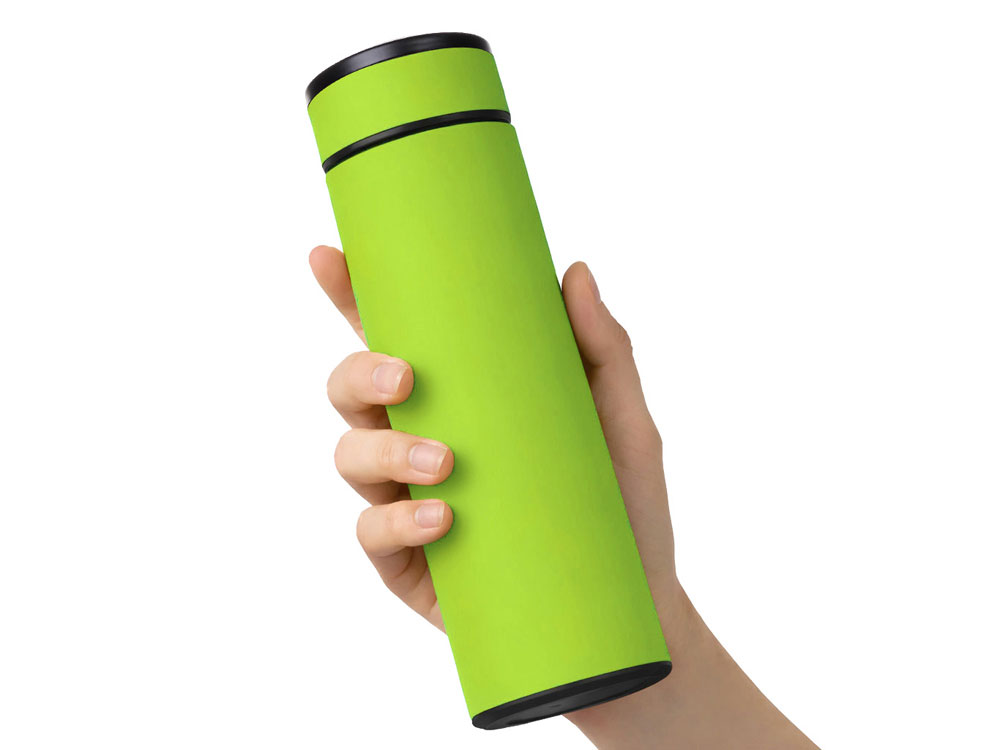 Вакуумный термос Vacuum Flask C1, soft touch, 420мл, зеленое яблоко