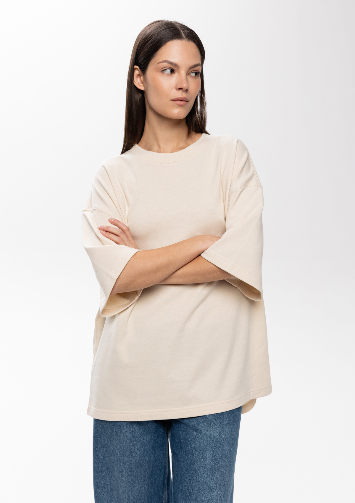 Футболка унисекс оверсайз STAN хлопок/полиэстер 260, 40, Молочный,  (11)  (44/XS)