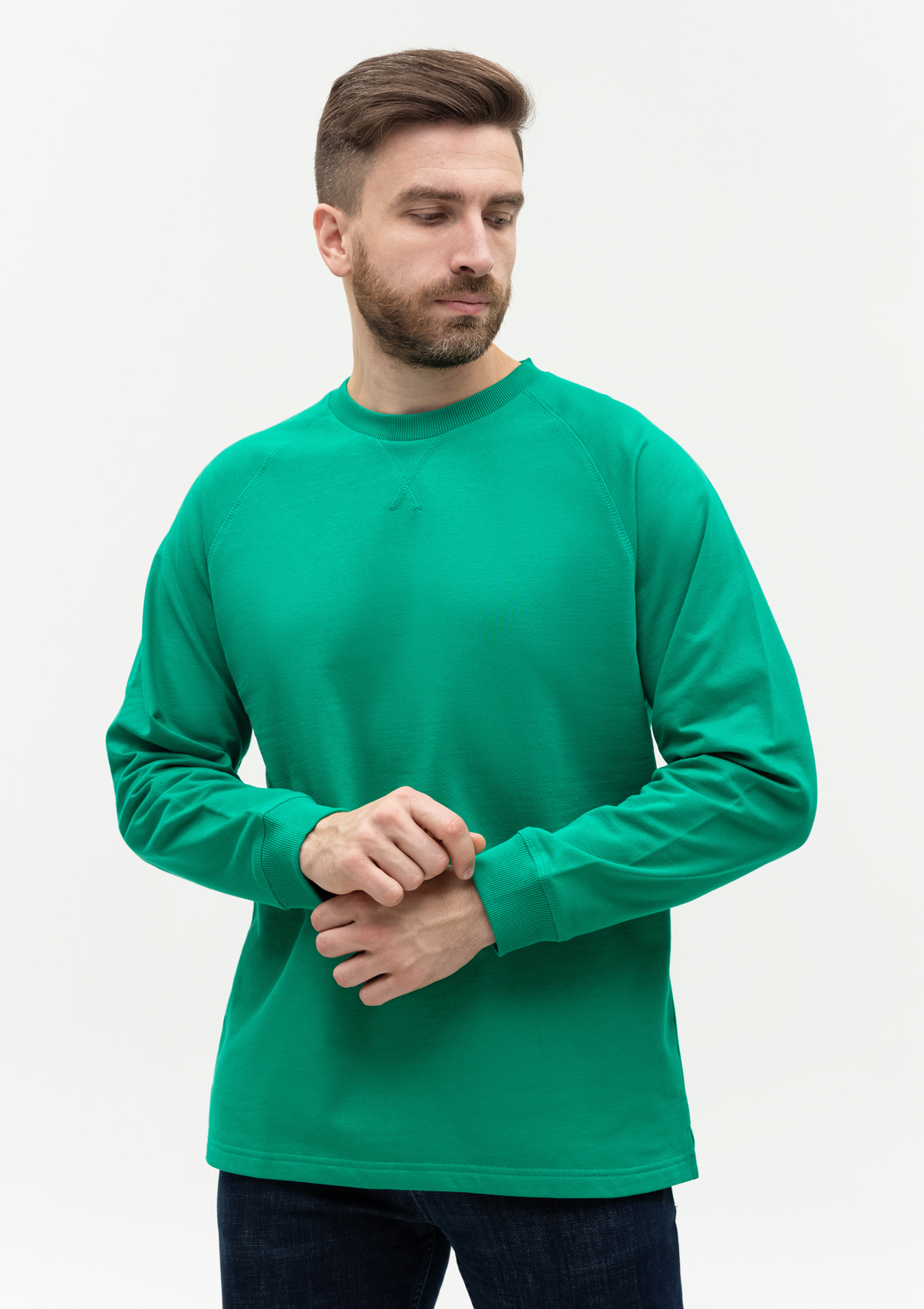 Свитшот унисекс STAN футер с начёсом 220, 60, Зелёный,  (30/1)  (50/L)