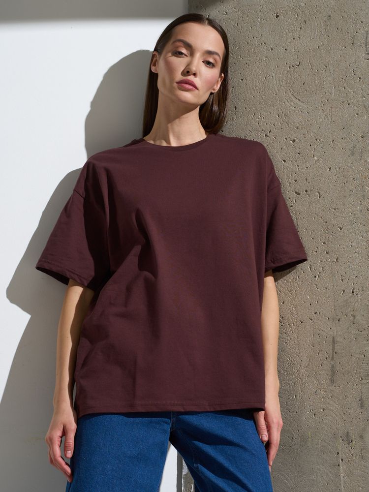 Футболка Oversize Premium, коричневая (шоколад), размер 3XL
