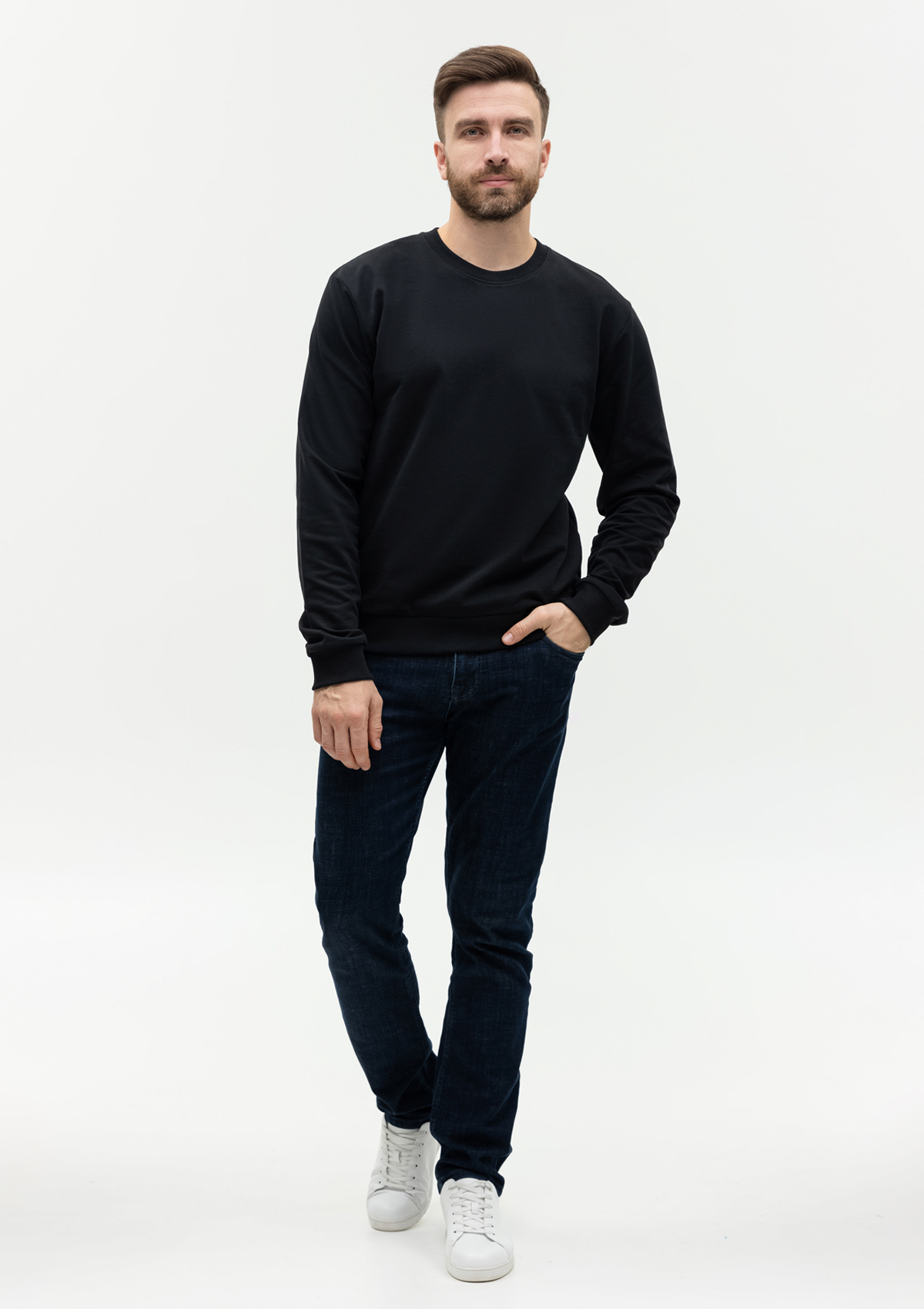 Свитшот унисекс STAN футер с начёсом 220, 60, Чёрный,  (20)  (44/XS)