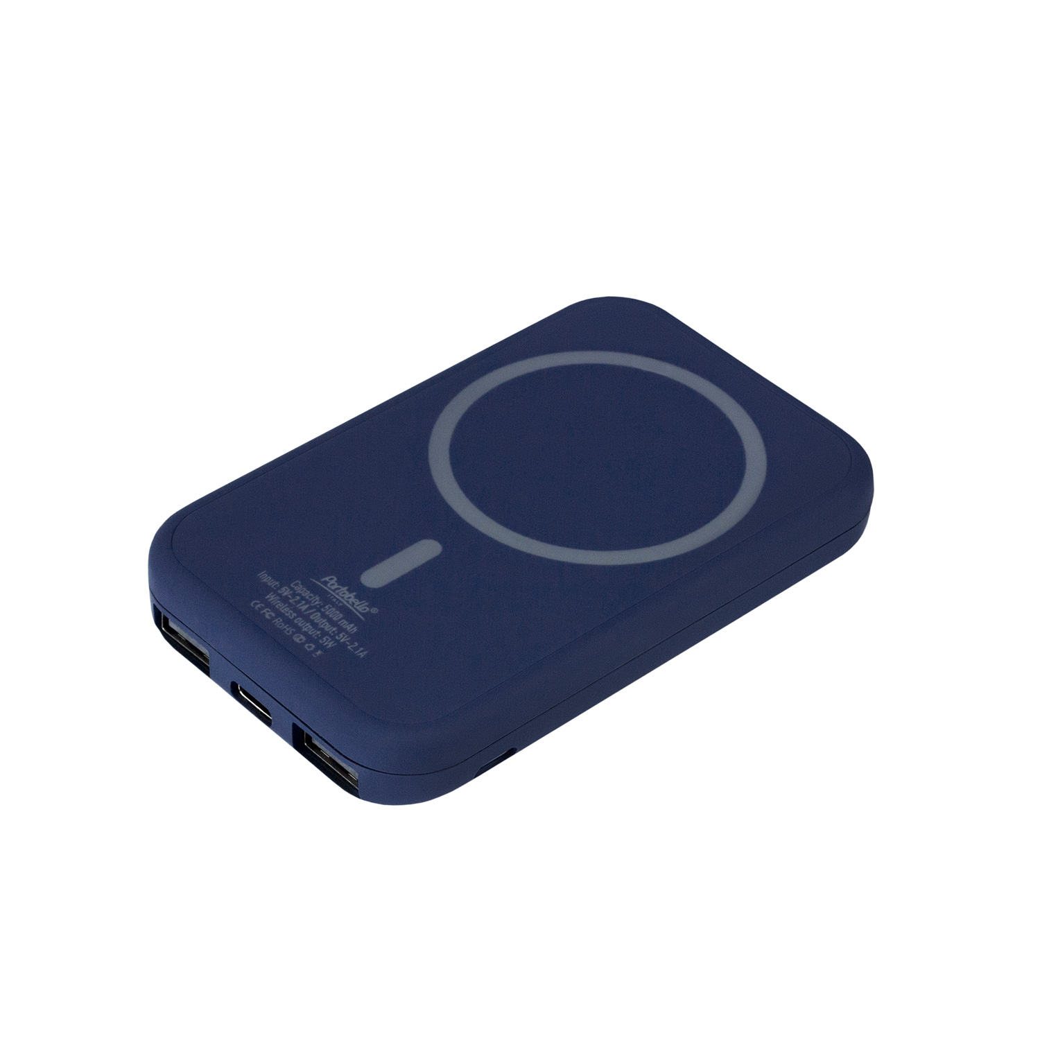 Внешний аккумулятор с беспроводной зарядкой Ultima Wireless Magnetic 5000 mAh, белый фото на сайте Print Logo.