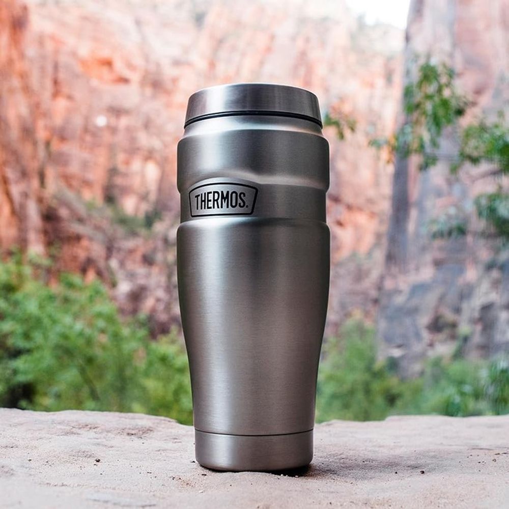 Термокружка King 470 — пример нанесения логотипа (THERMOS) | Print Logo