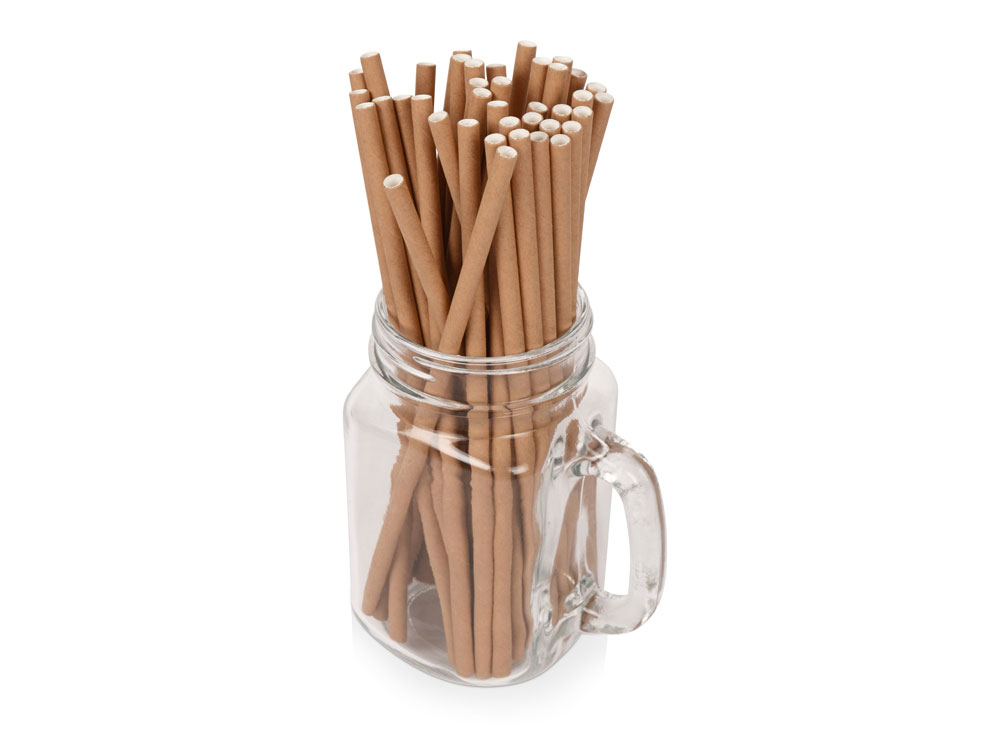 Набор крафтовых трубочек Kraft straw, 100 шт.
