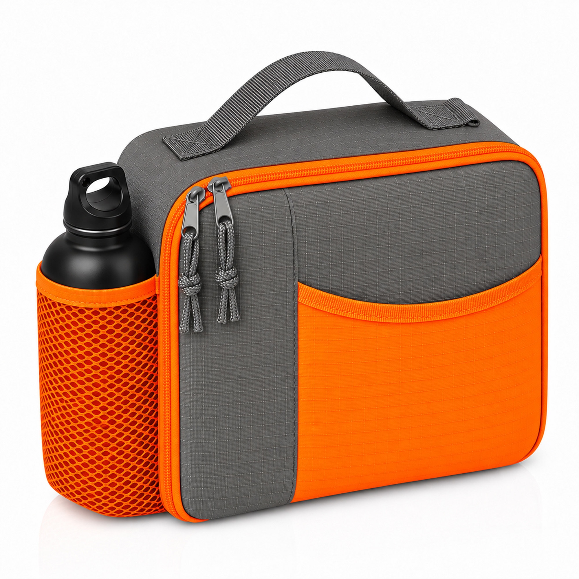 Изотермическая сумка-холодильник Breeze New для ланч-бокса, серый/оранжевый