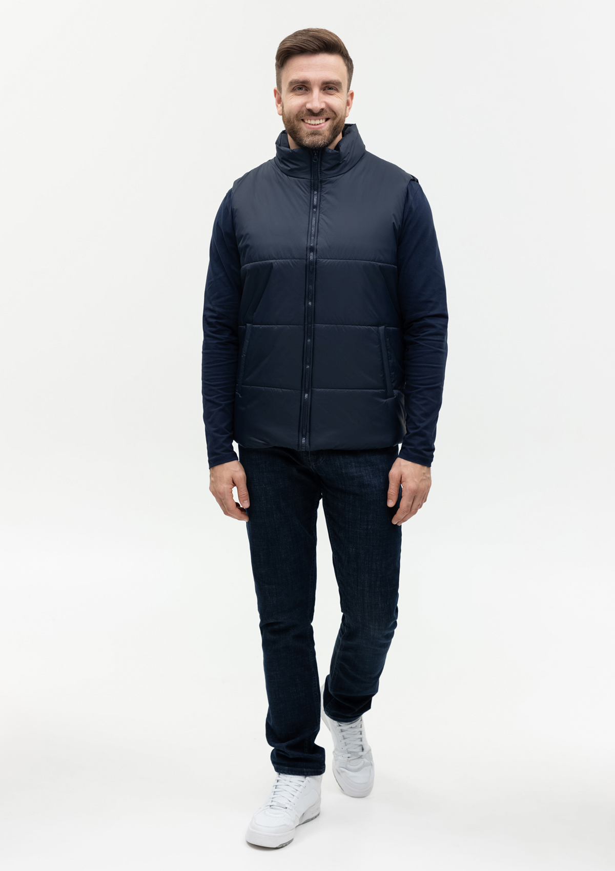 Жилет унисекс STAN утепленный таффета 210T,200, 84, Тёмно-синий,  (46)  (54/XXL)