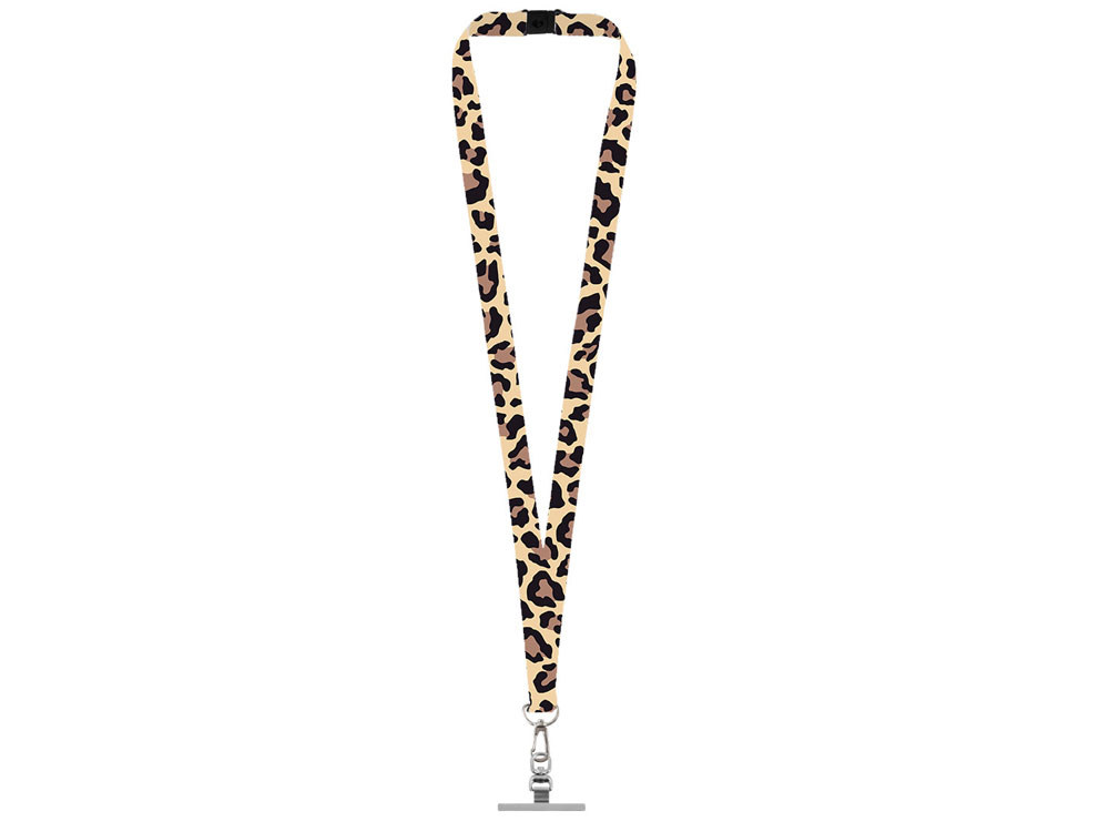 Ланъярд 2 см под сублимацию с трендовым карабином, замком обрыва и металлическим держателем для телефона, серебристый
