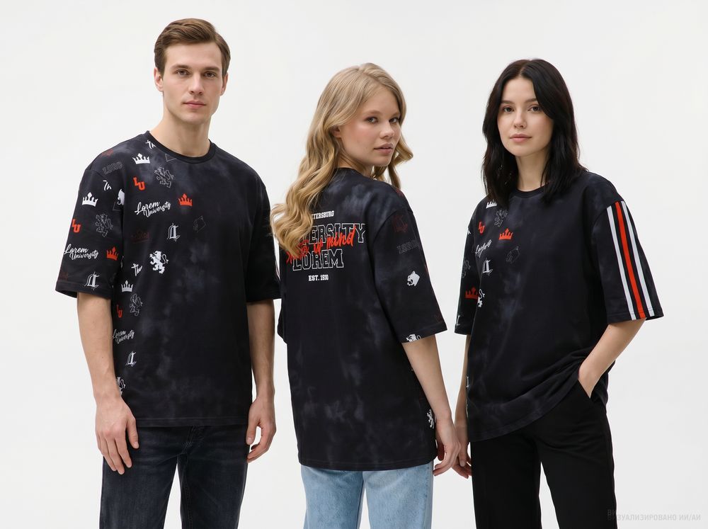 Футболка мужская оверсайз Originelli Terry с полной запечаткой на заказ, размер XXL