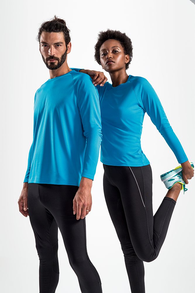 Футболка с длинным рукавом Sporty LSL Men ярко-бирюзовая, размер M