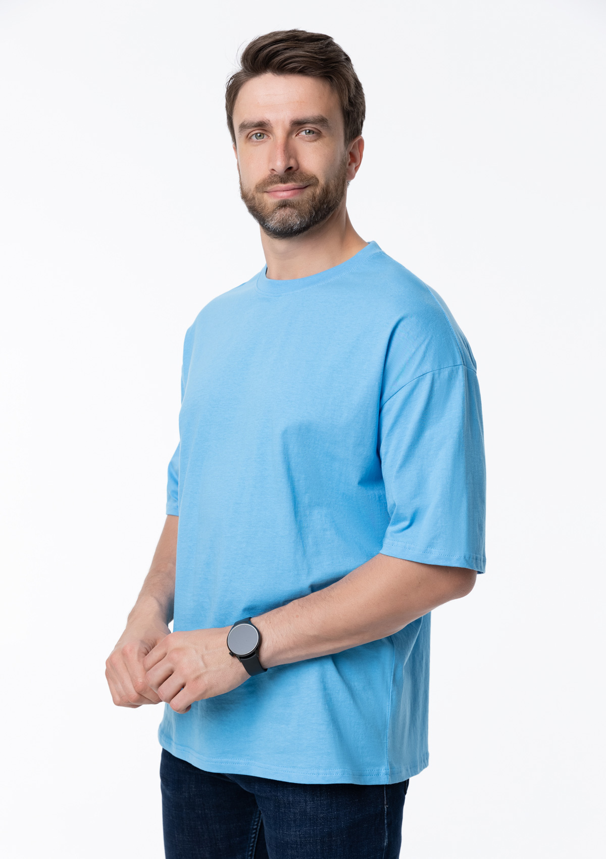 Футболка унисекс оверсайз STAN хлопок 140, 39, Голубой,  (761)  (56/XXXL)