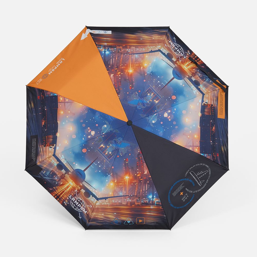 Зонт складной Monsoon с полной запечаткой купола снаружи на заказ с логотипом  | Print Logo