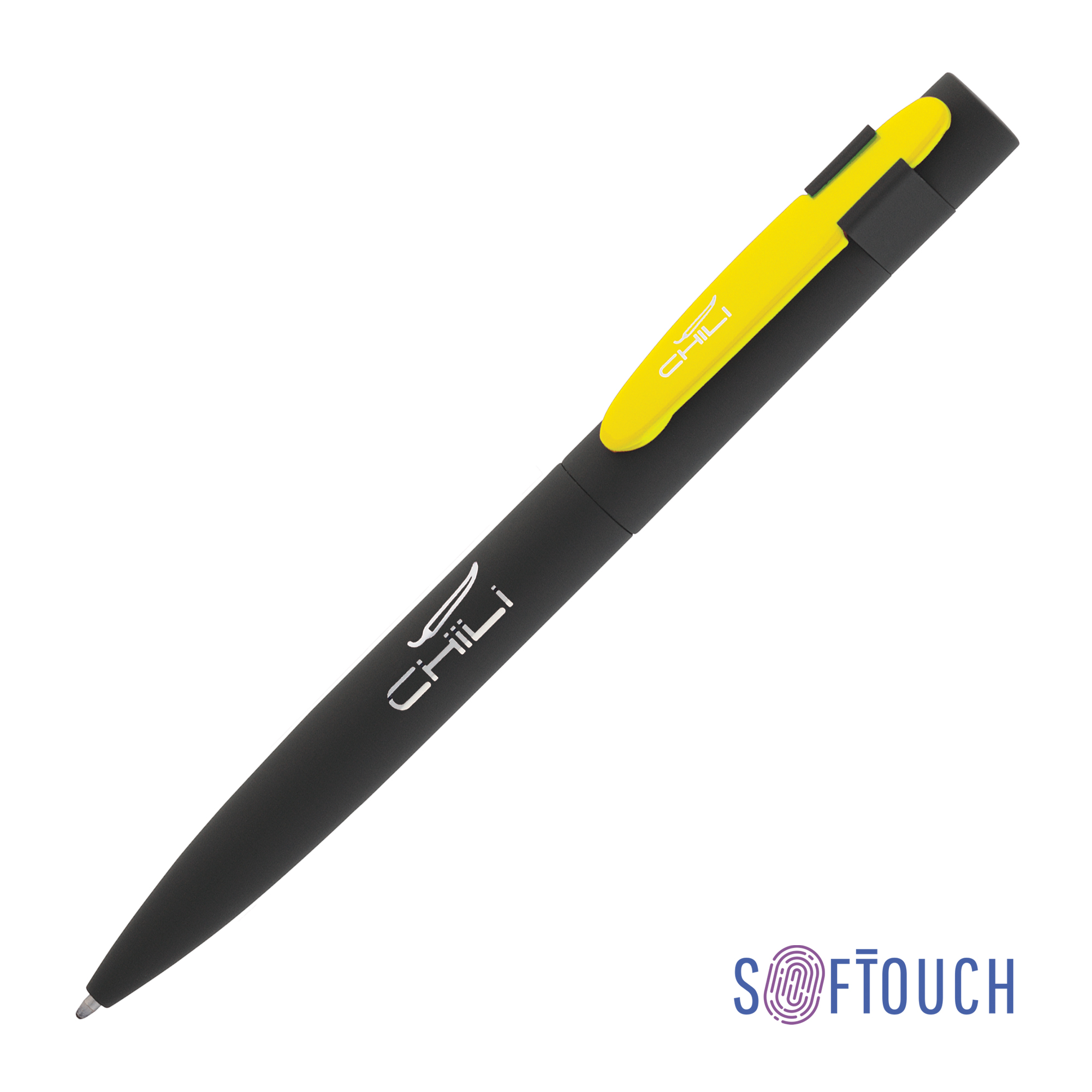 Ручка шариковая "Lip", покрытие soft touch, черный с фуксией