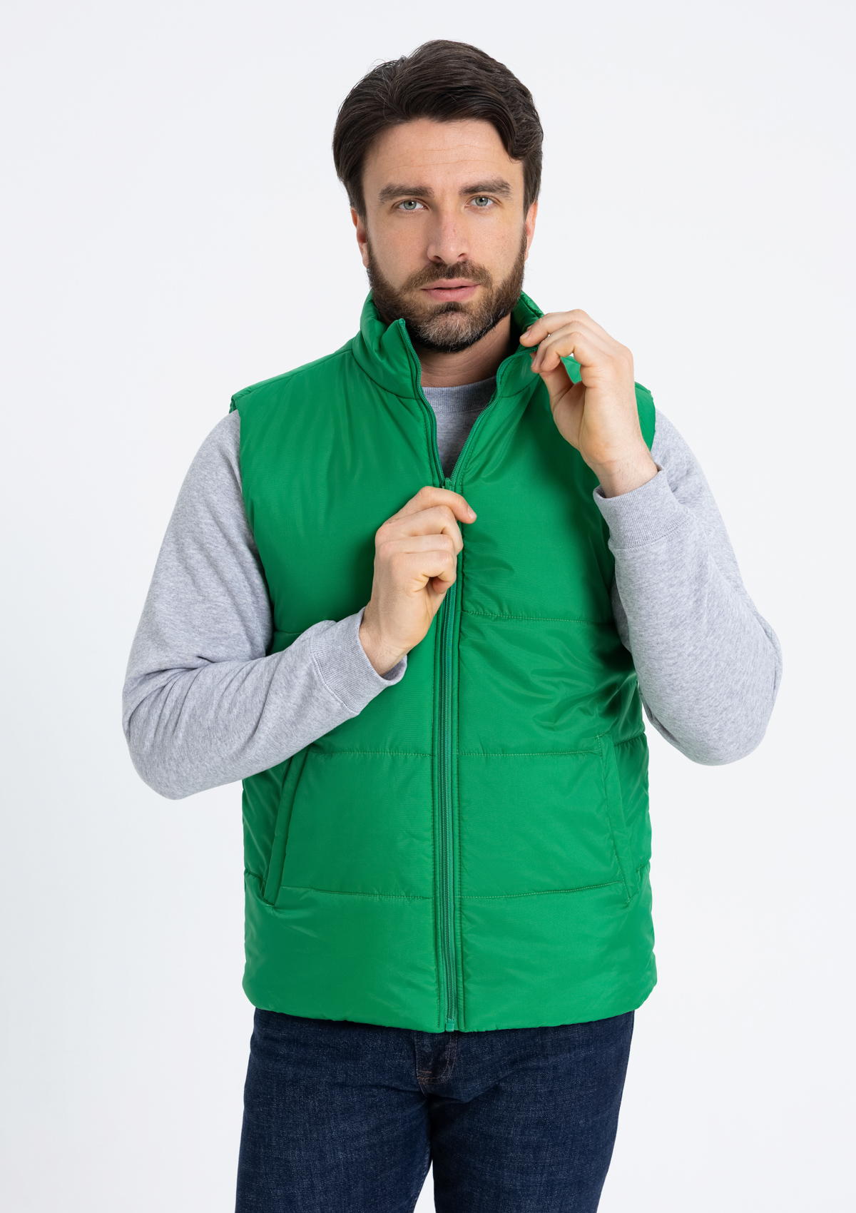 Свитшот унисекс STAN футер с начёсом 260, 53, Серый меланж,  (50/60)  (56/XXXL)