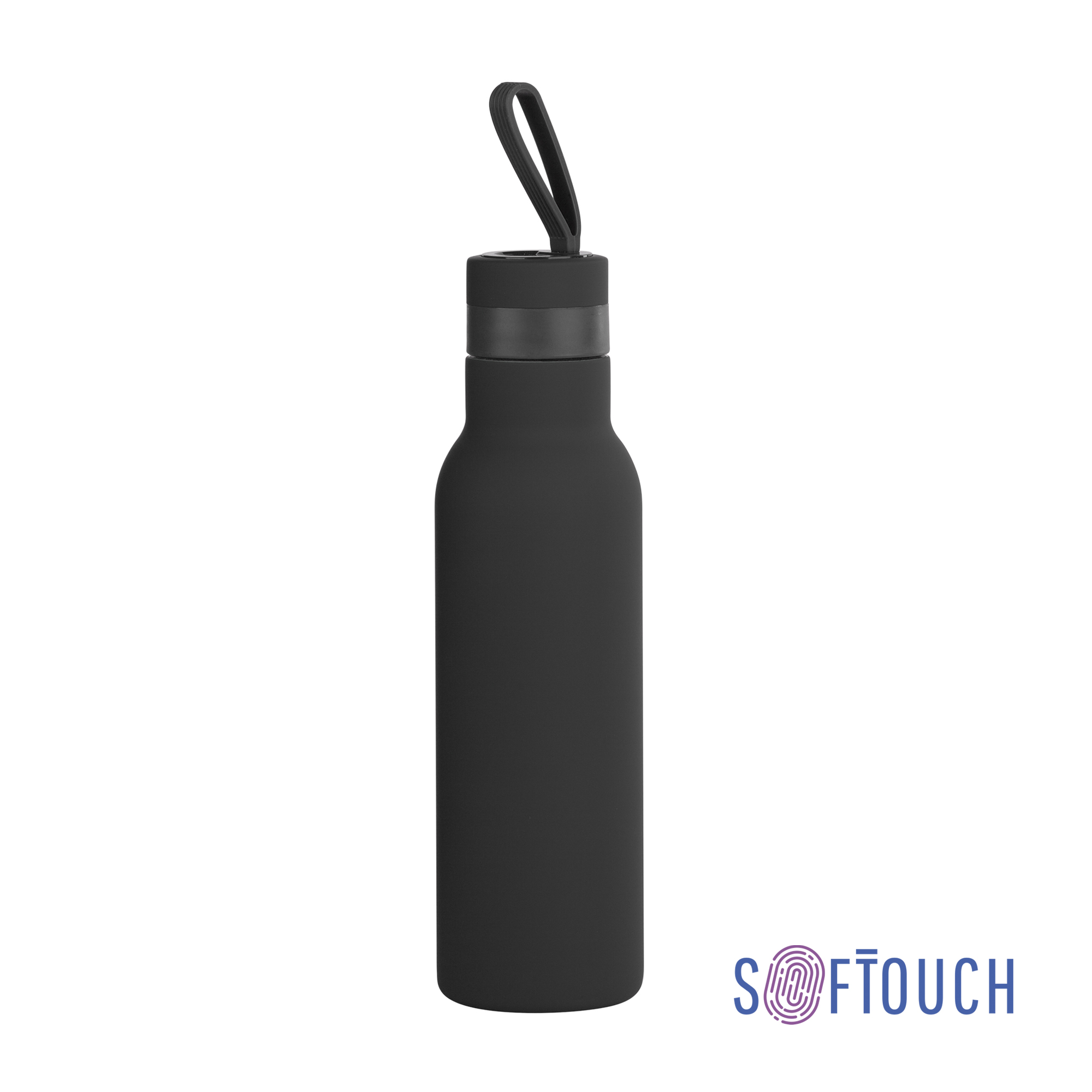 Бутылка для воды "Фитнес" 700 мл, покрытие soft touch, зеленый