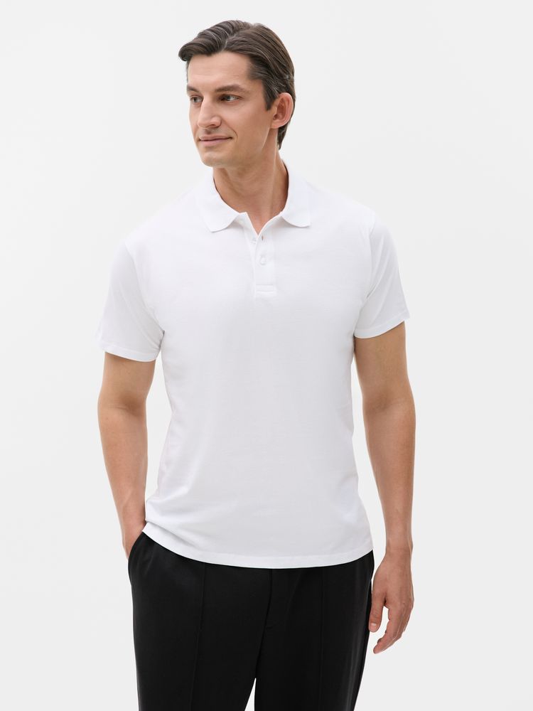 Рубашка поло мужская Prescott men 170 белая, размер XXL