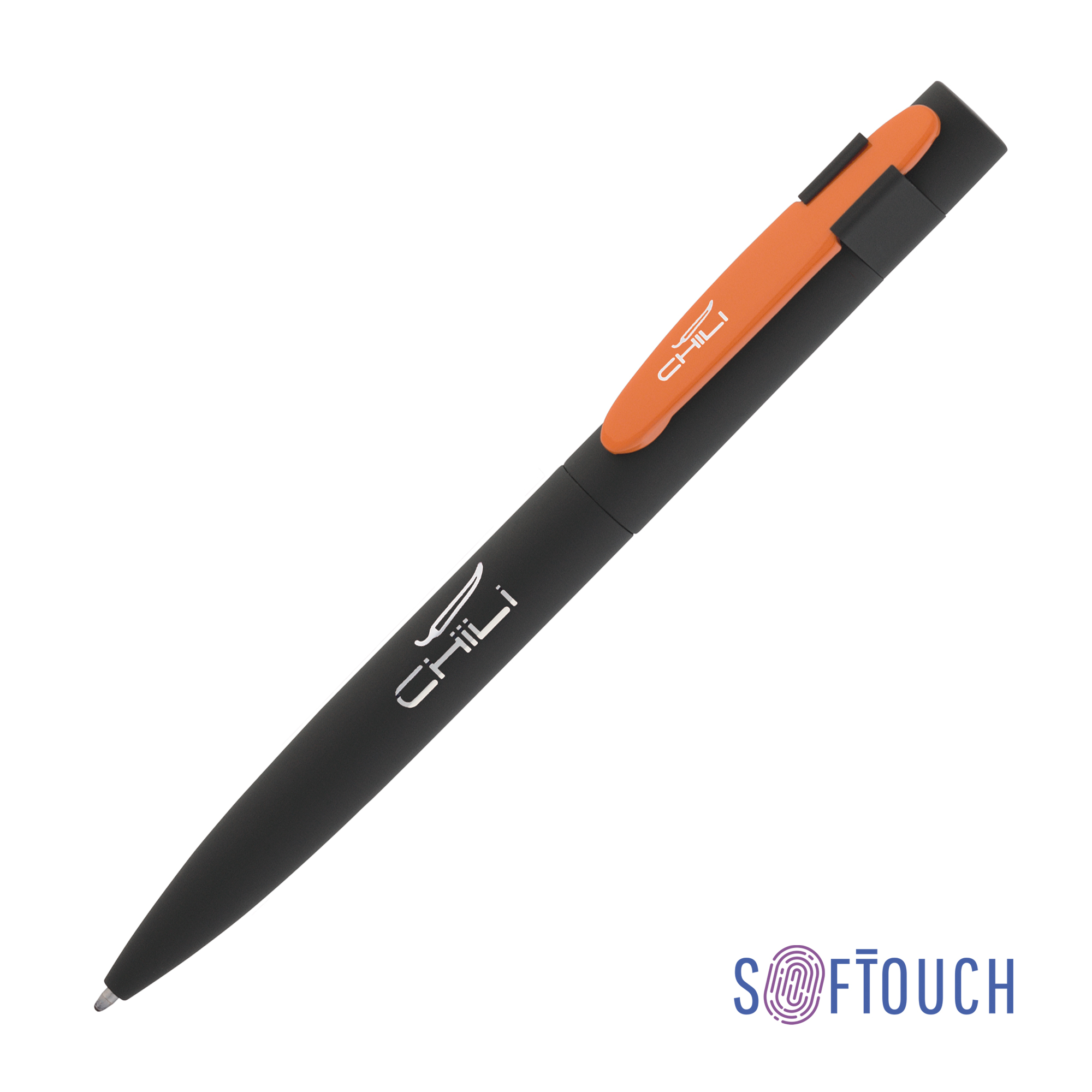 Ручка шариковая "Lip", покрытие soft touch, черный с фуксией