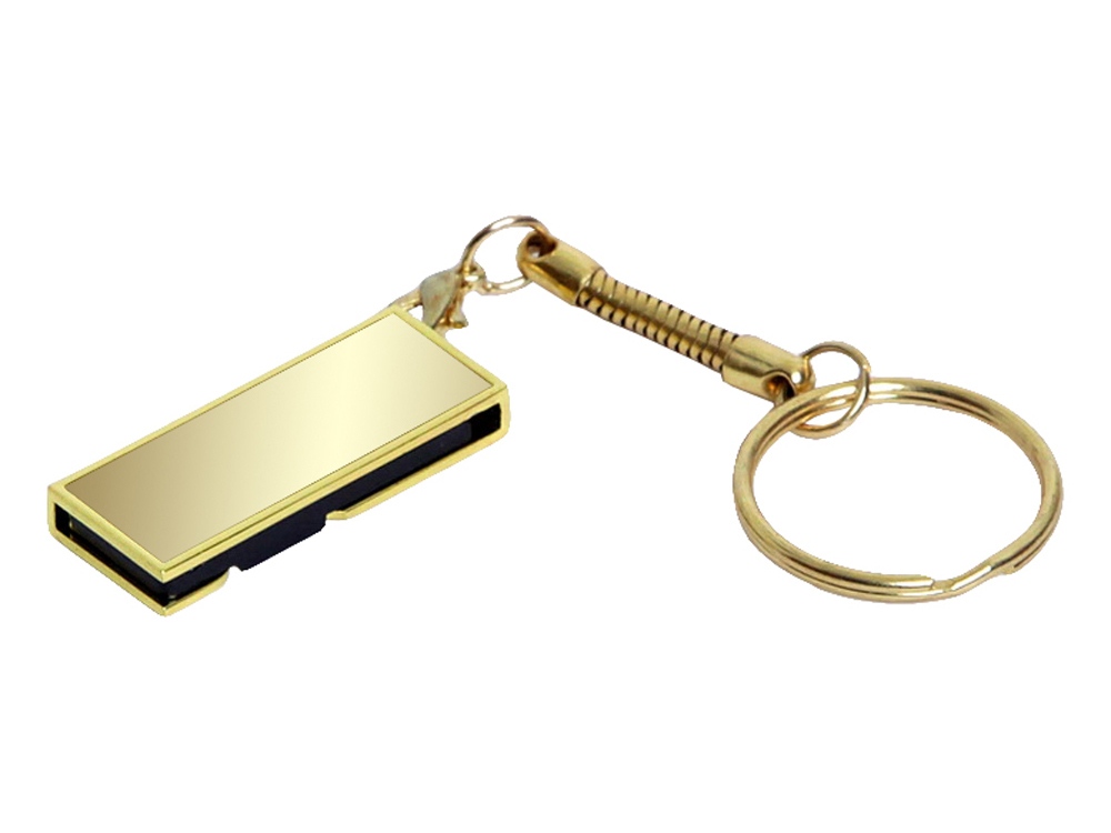 USB 2.0- флешка на 16 Гб с поворотным механизмом и зеркальным покрытием с логотипом  | Print Logo