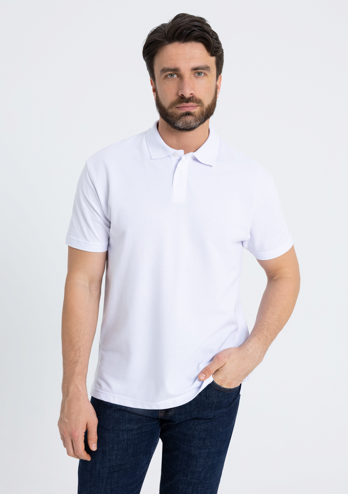 Рубашка поло унисекс STAN хлопок 185, 04U, Белый,  (10/1)  (58/4XL)