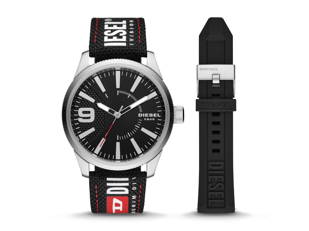 Часы наручные со сменным ремешком, мужские с логотипом Diesel | Print Logo