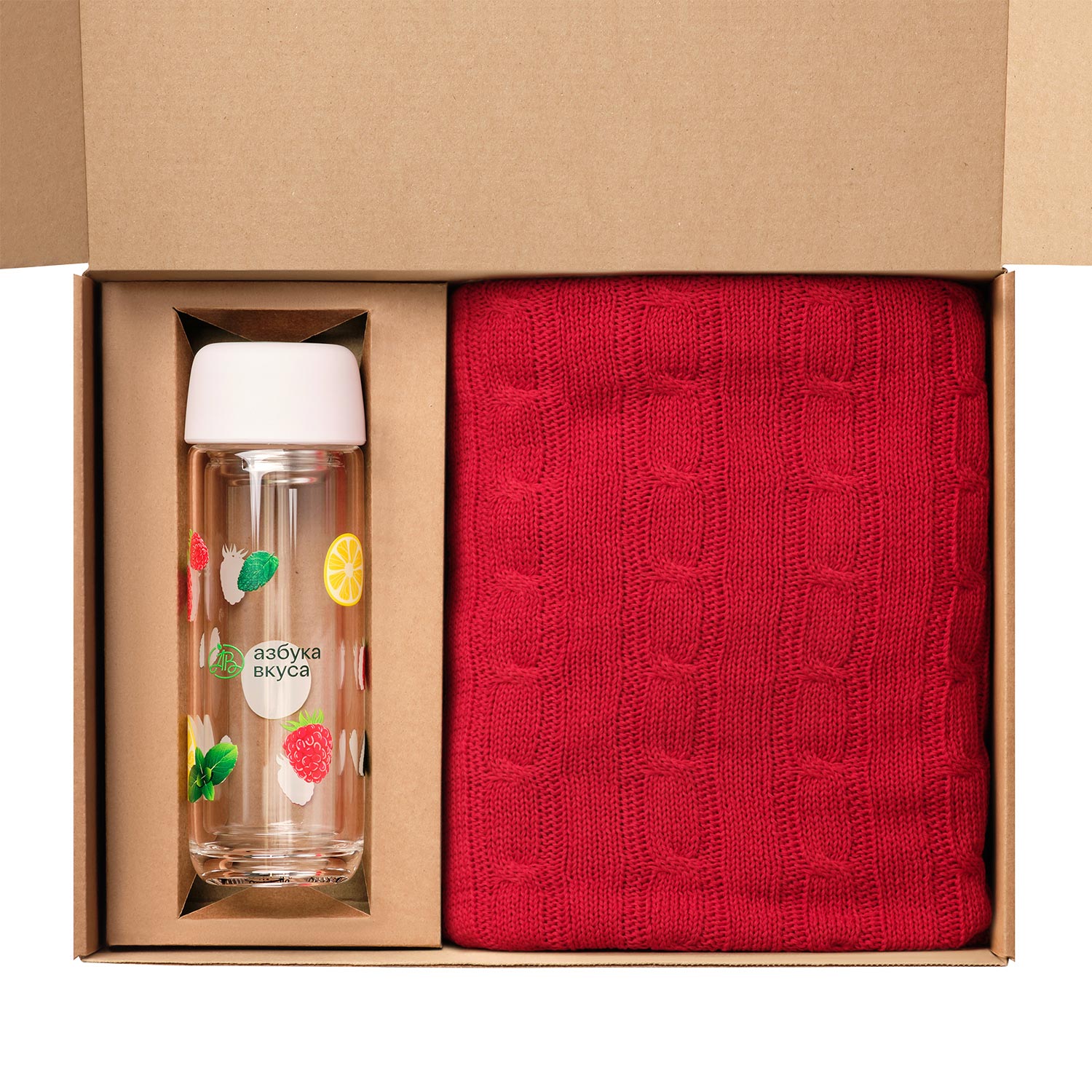 Доп. ложемент для бутылки Терсо (Terso) / Бьянка (Bianca) / Аравия (Aravia) / Прима (Prima) в среднюю универсальную коробку, крафт (арт.21002.020) — пример нанесения логотипа (Portobello подарочная упаковка) | Print Logo