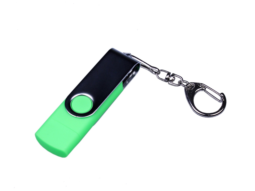 USB 2.0/micro USB/Type-C- флешка на 64 Гб c поворотным механизмом с логотипом  | Print Logo