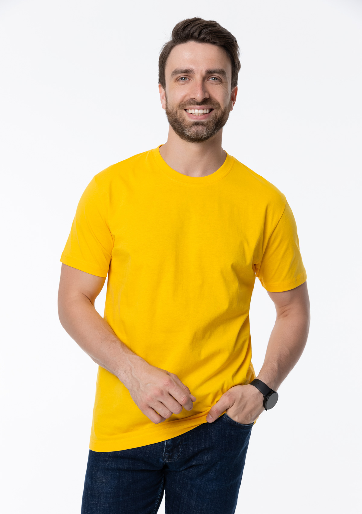 Футболка унисекс STAN, хлопок 150, 51, Жёлтый,  (12/1)  (56/XXXL)