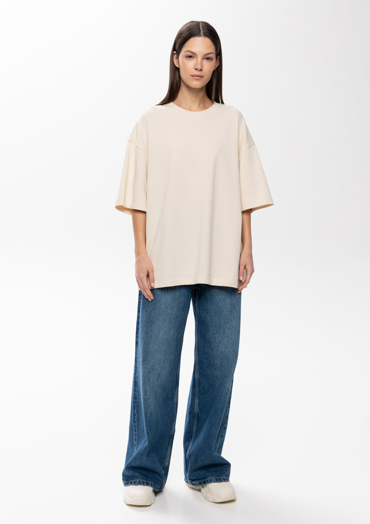 Футболка унисекс оверсайз STAN хлопок/полиэстер 260, 40, Молочный,  (11)  (44/XS)