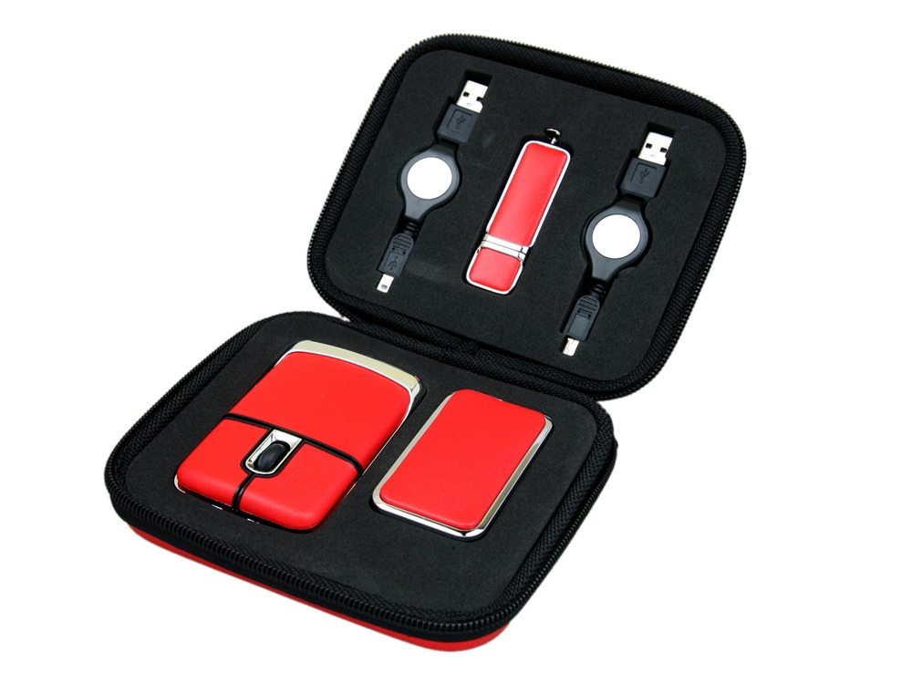 Подарочный набор USB-SET: USB мышь, USB хаб, USB 2.0- флешка на 64 Гб с логотипом  | Print Logo