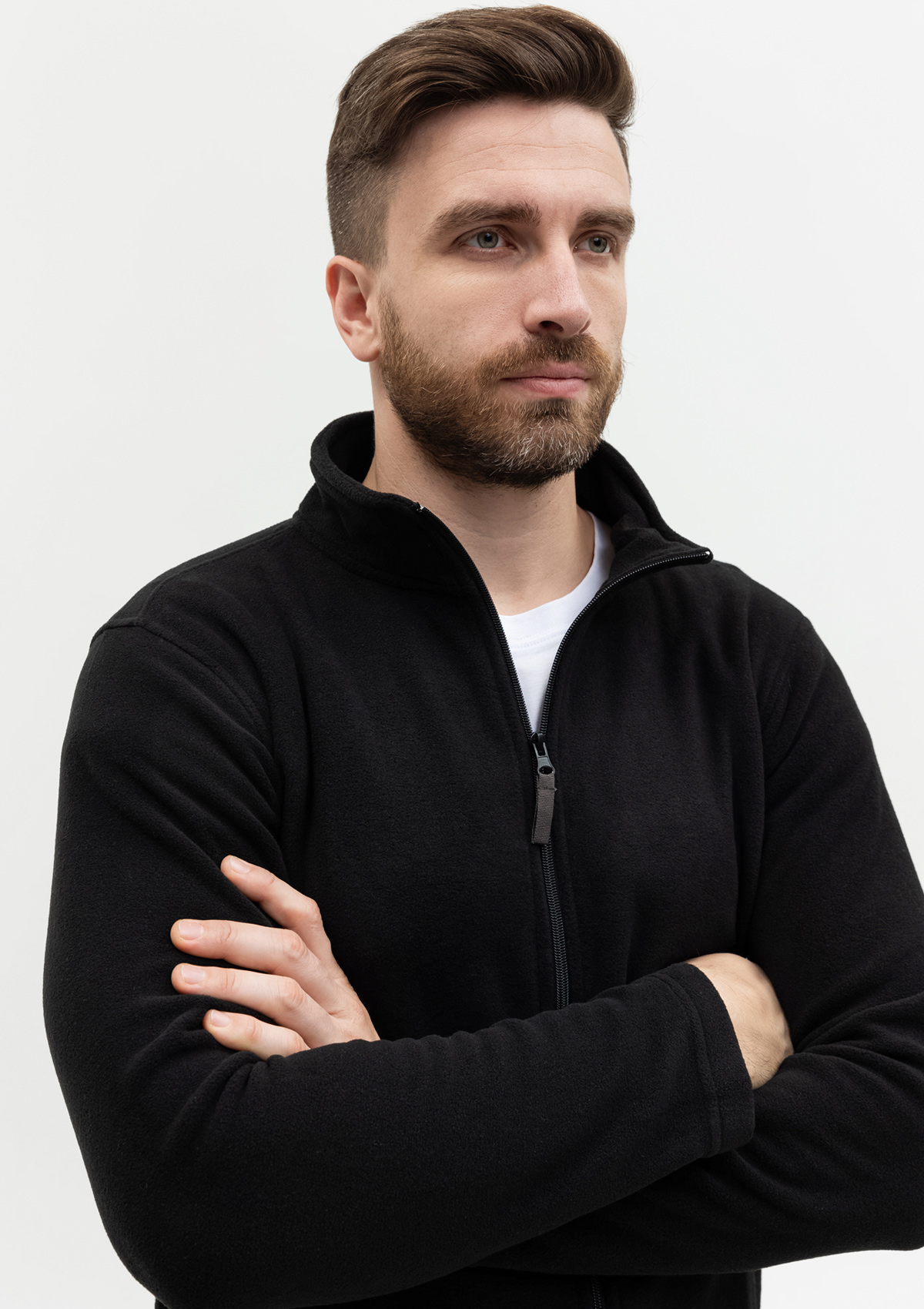Толстовка унисекс STAN на молнии микрофлис 200, 21, Чёрный,  (20)  (42/XXS)