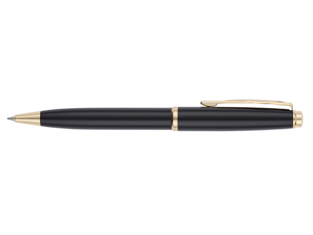 Ручка шариковая Pierre Cardin коллекция ГАММА КЛАССИКА (GAMME CLASSIC). Корпус - латунь с лакированным покрытием. Отделка и детали дизайна - сталь с позолотой. Цвет - черный. Упаковка E.
