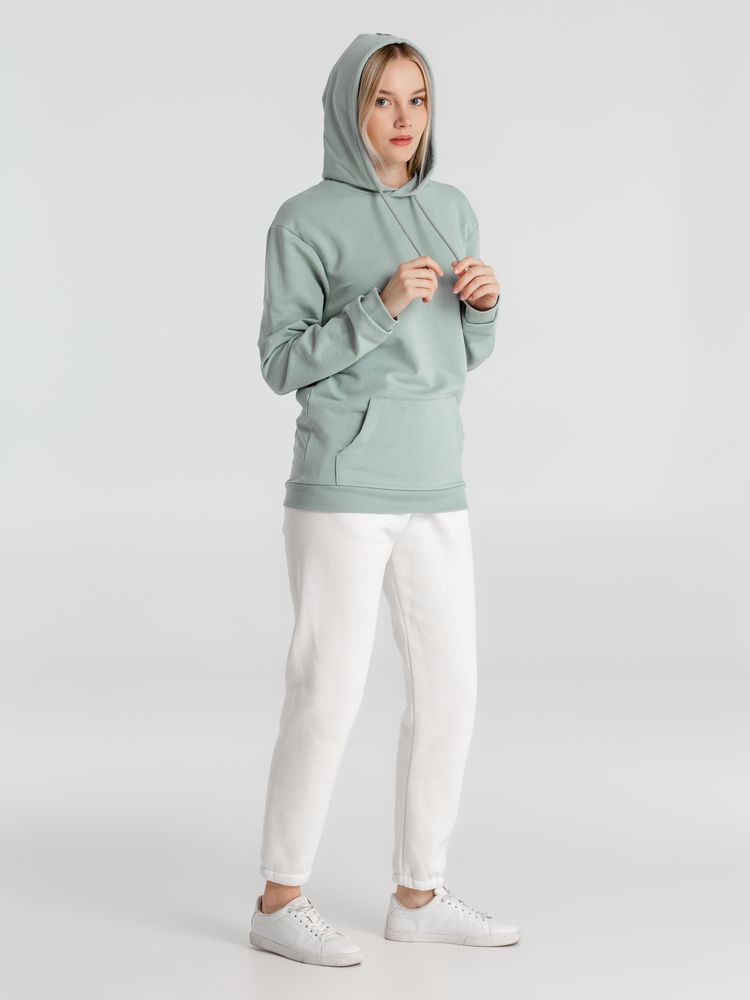 Толстовка с капюшоном унисекс Hoodie, серо-зеленая, размер XS