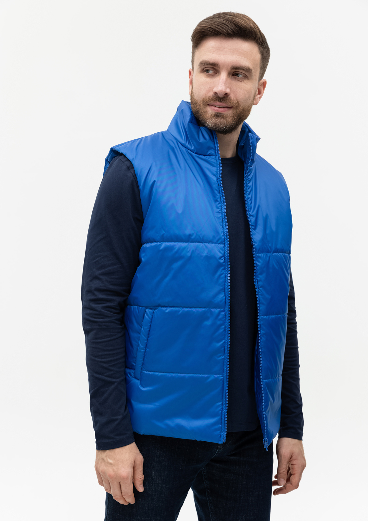 Жилет унисекс STAN утепленный таффета 210T,200, 84, Синий,  (16/1)  (54/XXL)