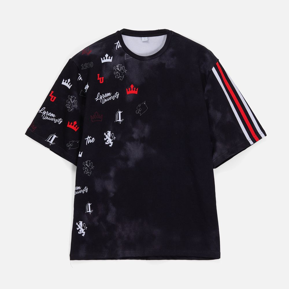 Футболка оверсайз Originelli Terry с полной запечаткой на заказ с логотипом  | Print Logo