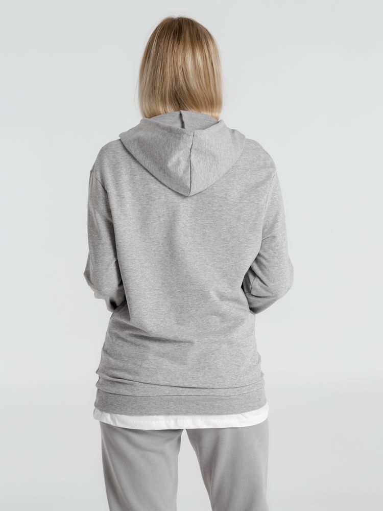 Толстовка с капюшоном унисекс Hoodie, серый меланж, размер L