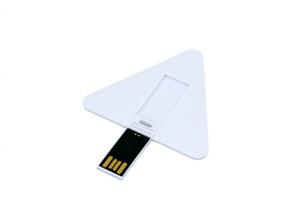 USB 2.0- флешка на 16 Гб в виде пластиковой карточки треугольной формы с логотипом  | Print Logo