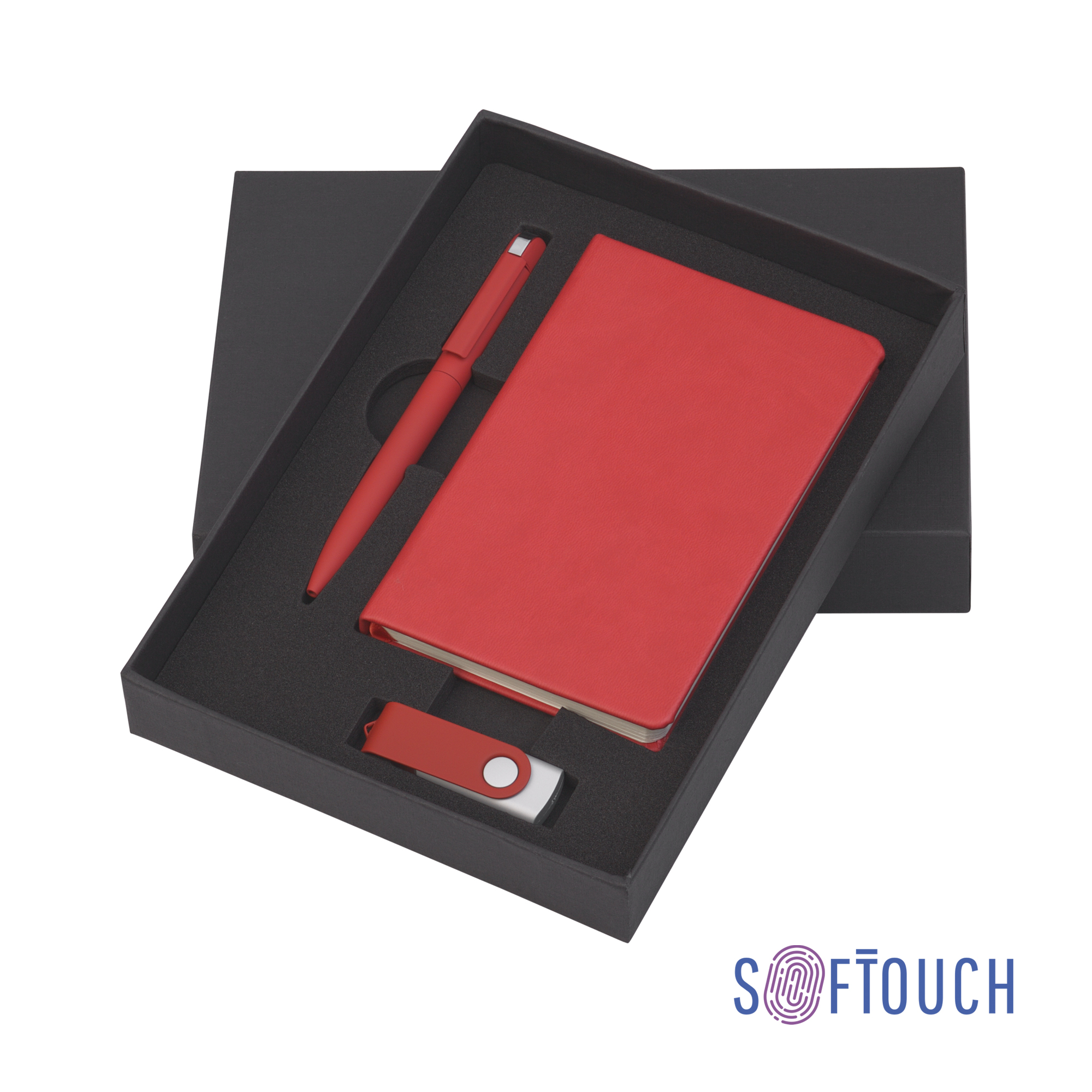 Набор подарочный "Сорренто" с блокнотом А6, покрытие soft touch, зеленое яблоко# фото на сайте Print Logo.