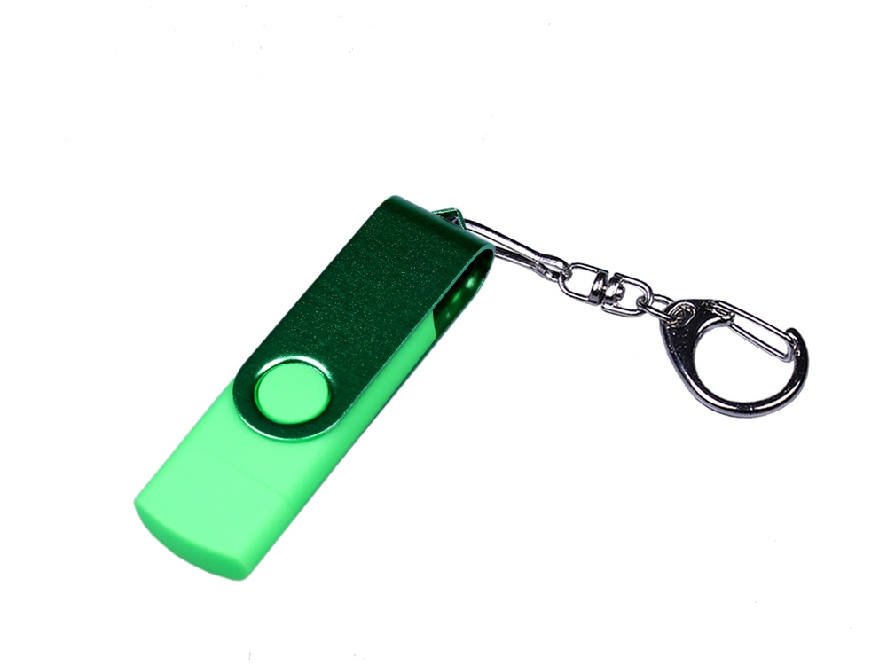USB 2.0/micro USB/Type-С- флешка на 32 Гб 3-в-1 с поворотным механизмом с логотипом  | Print Logo