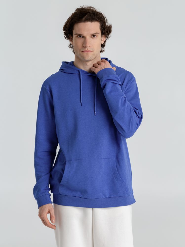 Толстовка с капюшоном унисекс Hoodie, ярко-синий меланж, размер XS