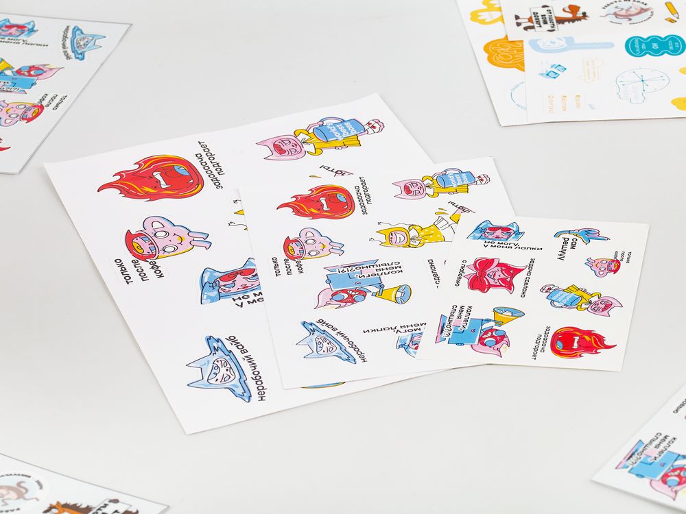 Наклейки ПВХ Sticker Pack на заказ — пример нанесения логотипа () | Print Logo