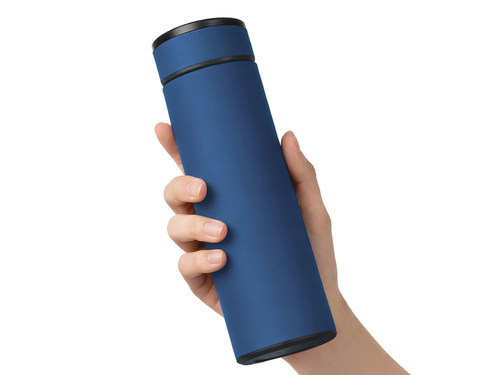 Вакуумный термос Vacuum Flask C1, soft touch, 420мл, темно-синий