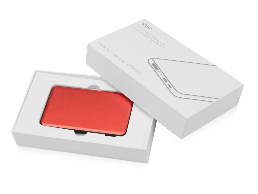 Портативное зарядное устройство Shell, 5000 mAh, красный