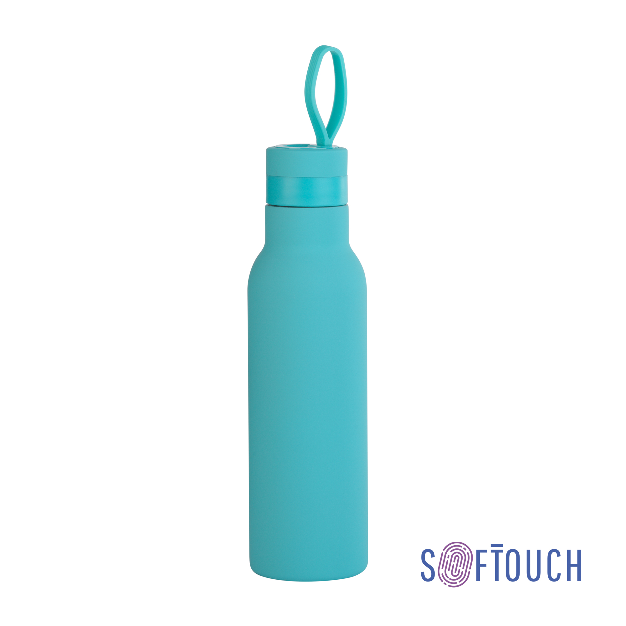Бутылка для воды "Фитнес" 700 мл, покрытие soft touch, зеленый