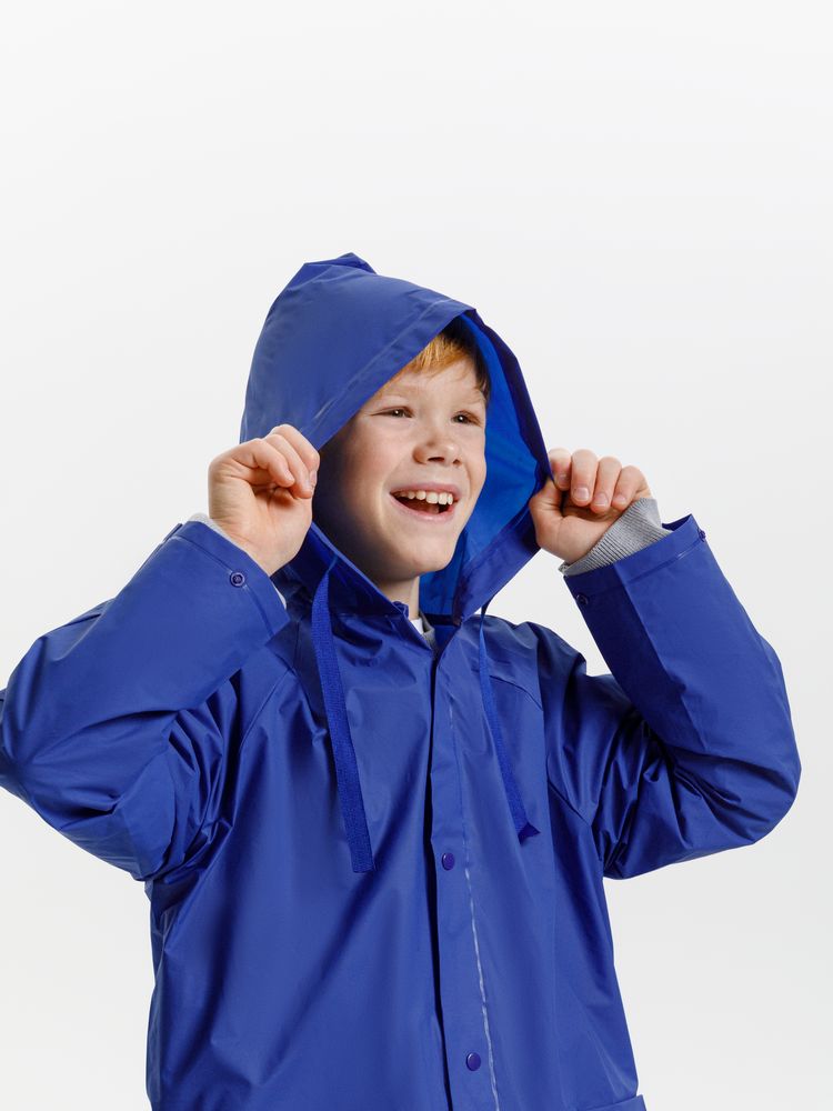 Дождевик детский RainDrop Kids, ярко-синий, 10 лет (рост 130-140)