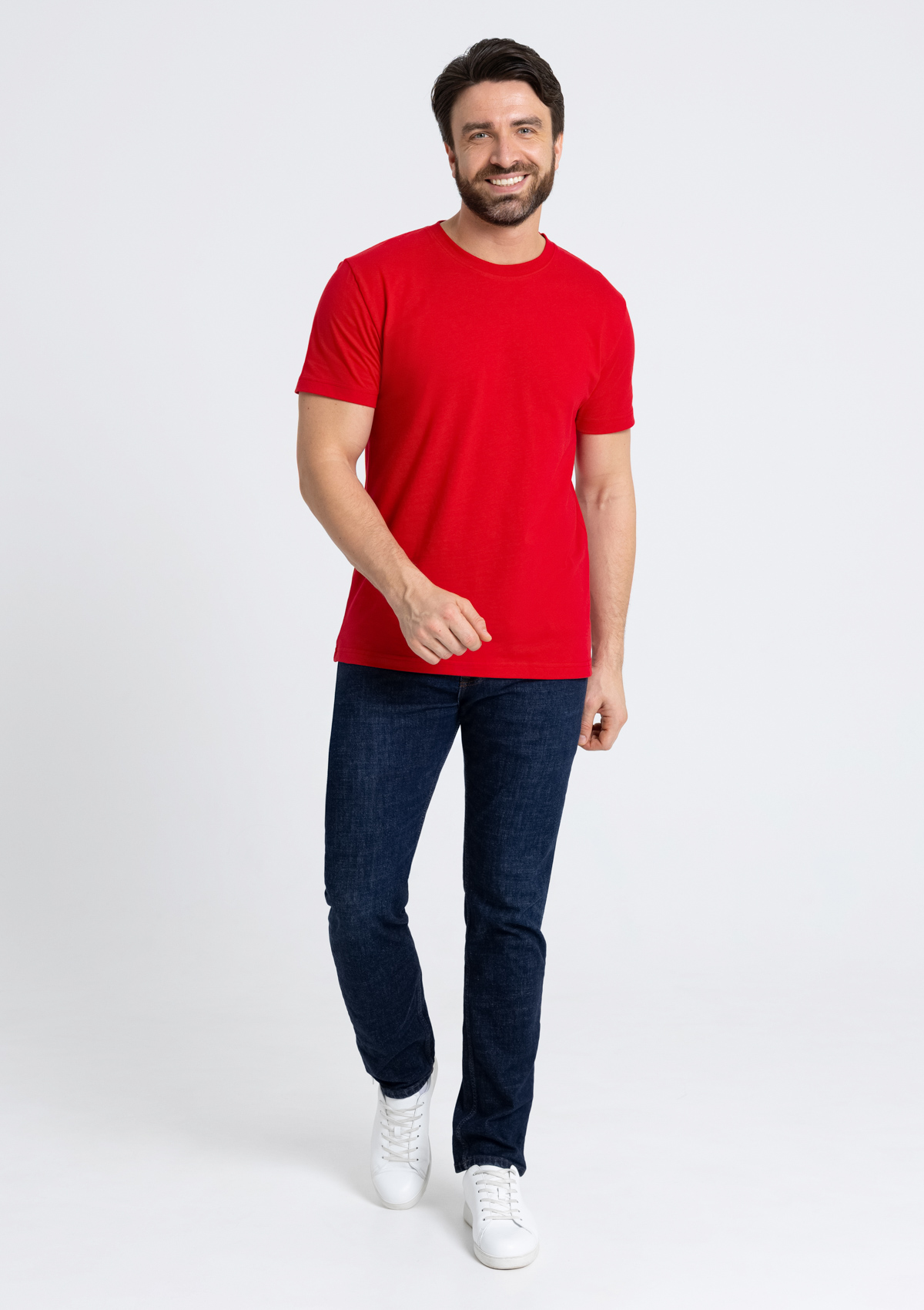 Футболка мужская STAN хлопок 180, 08U, Красный,  (14)  (48/M)