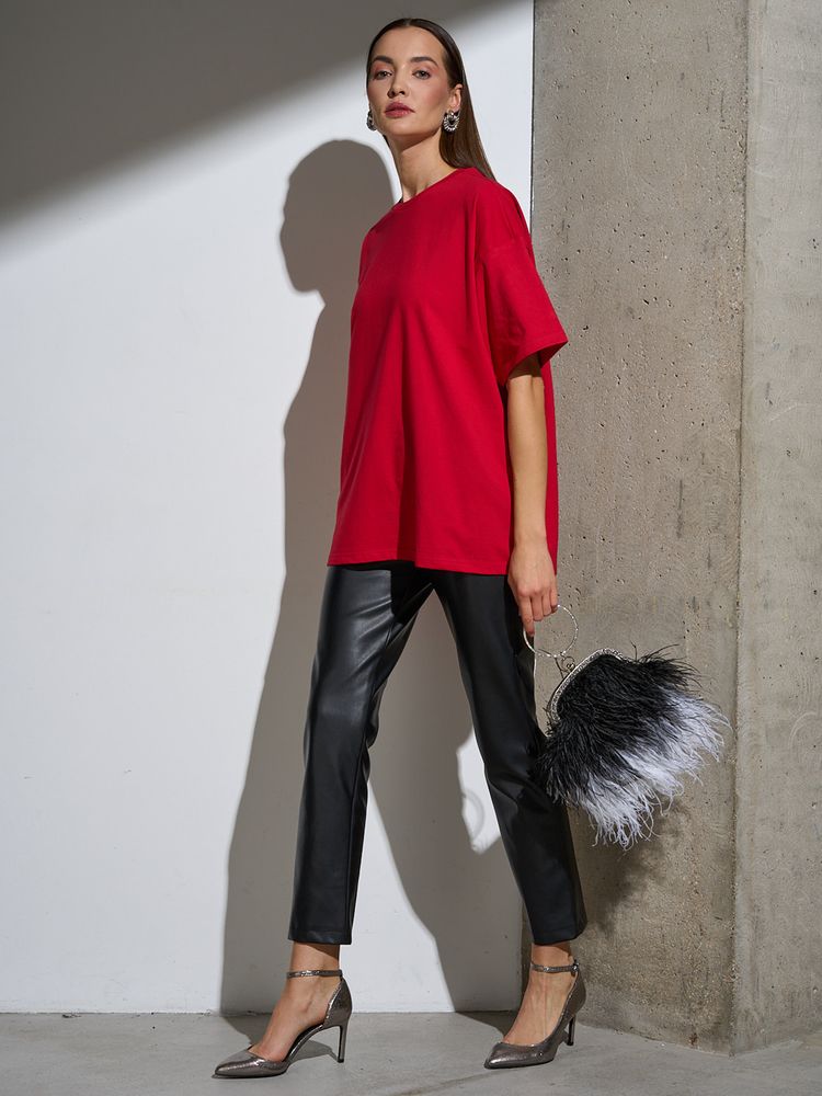 Футболка Oversize Premium, красная, размер XL