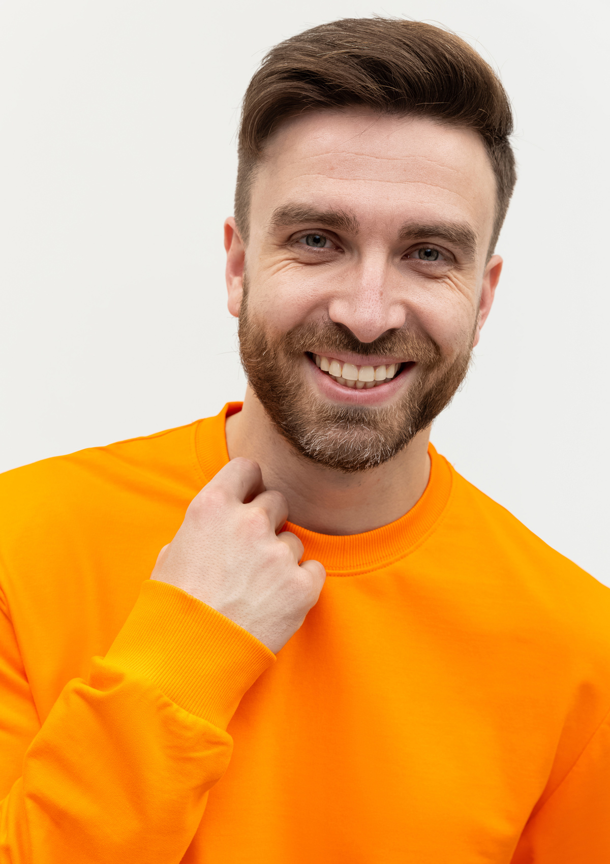 Свитшот унисекс STAN футер без начёса, 260, 63, Оранжевый,  (28/1)  (54/XXL)